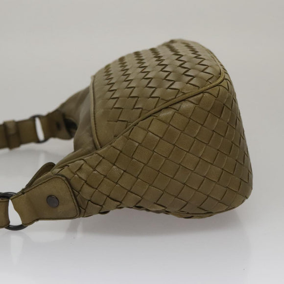 BOTTEGA VENETA INTRECCIATO Shoulder Bag Leather Khaki 143276 Auth am7407