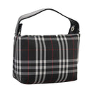 BURBERRY Nova Check Hand Bag Nylon Black Auth am7413-1