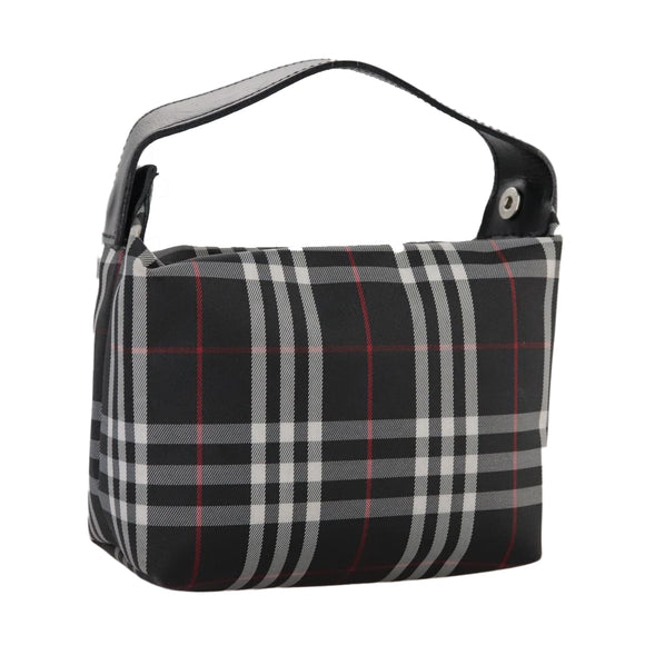 BURBERRY Nova Check Hand Bag Nylon Black Auth am7413