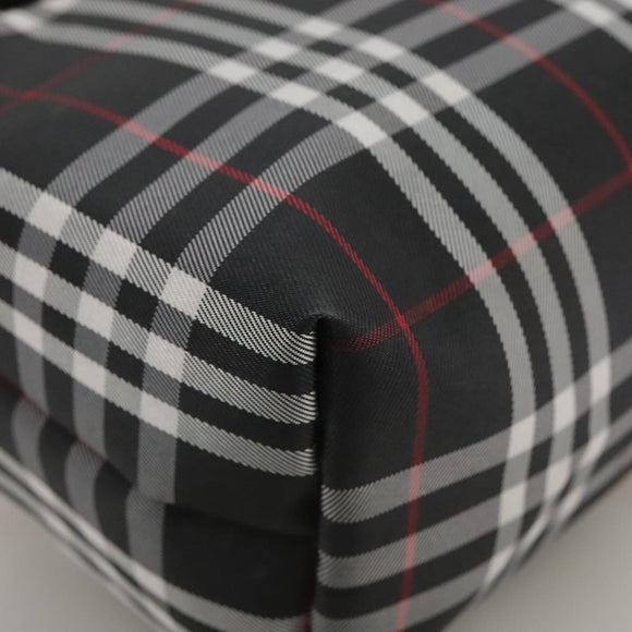 BURBERRY Nova Check Hand Bag Nylon Black Auth am7413