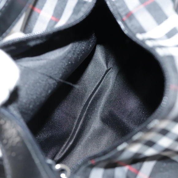 BURBERRY Nova Check Hand Bag Nylon Black Auth am7413
