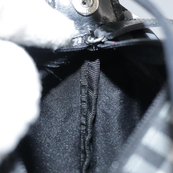 BURBERRY Nova Check Hand Bag Nylon Black Auth am7413