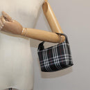 BURBERRY Nova Check Hand Bag Nylon Black Auth am7413-19