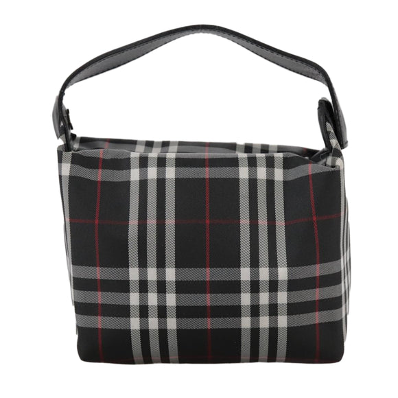 BURBERRY Nova Check Hand Bag Nylon Black Auth am7413