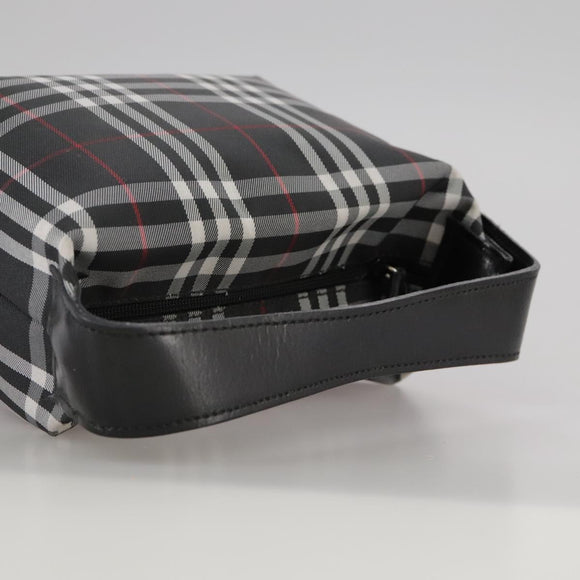 BURBERRY Nova Check Hand Bag Nylon Black Auth am7413