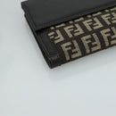 FENDI Zucchino Canvas Wallet Brown Auth am7414V-16