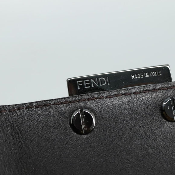 FENDI Zucchino Canvas Wallet Brown Auth am7414V