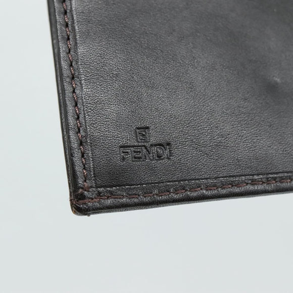 FENDI Zucchino Canvas Wallet Brown Auth am7414V