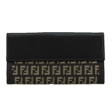 FENDI Zucchino Canvas Wallet Brown Auth am7414V - 0