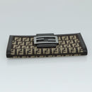 FENDI Zucchino Canvas Wallet Brown Auth am7414V-6