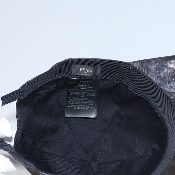 FENDI Zucca Canvas Cap Black Brown Auth am7434