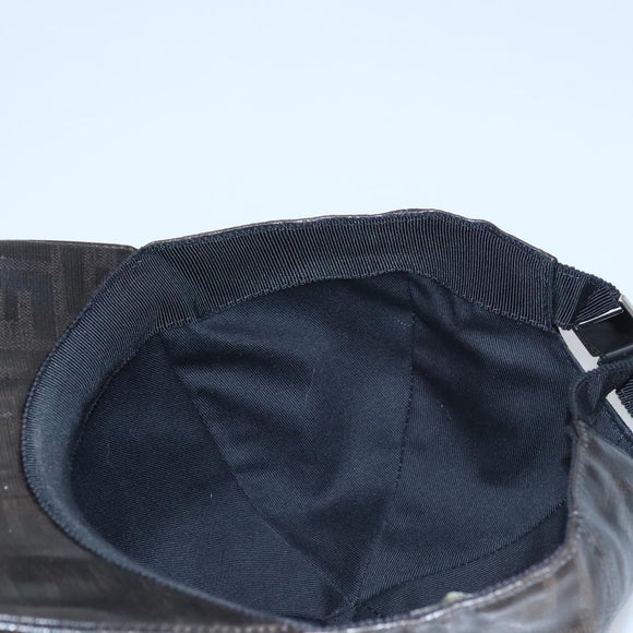 FENDI Zucca Canvas Cap Black Brown Auth am7434