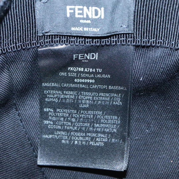 FENDI Zucca Canvas Cap Black Brown Auth am7434