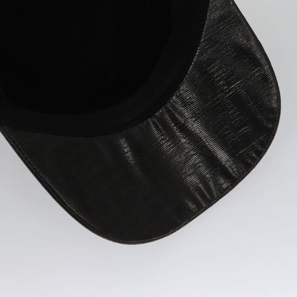 FENDI Zucca Canvas Cap Black Brown Auth am7434