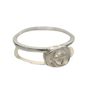 GUCCI Interlocking Ring metal Silver Auth am7444-1