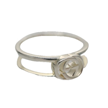 GUCCI Interlocking Ring metal Silver Auth am7444