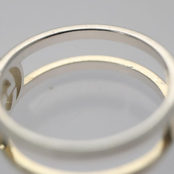 GUCCI Interlocking Ring metal Silver Auth am7444