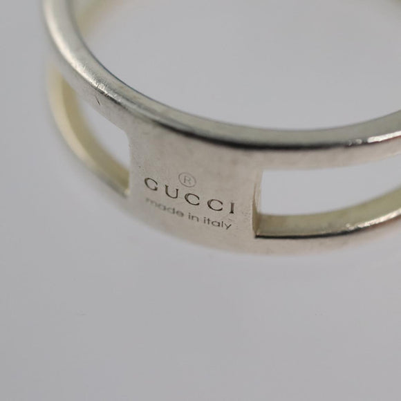 GUCCI Interlocking Ring metal Silver Auth am7444