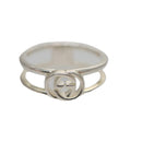 GUCCI Interlocking Ring metal Silver Auth am7444-2