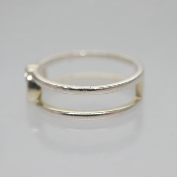 GUCCI Interlocking Ring metal Silver Auth am7444