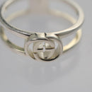 GUCCI Interlocking Ring metal Silver Auth am7444-8