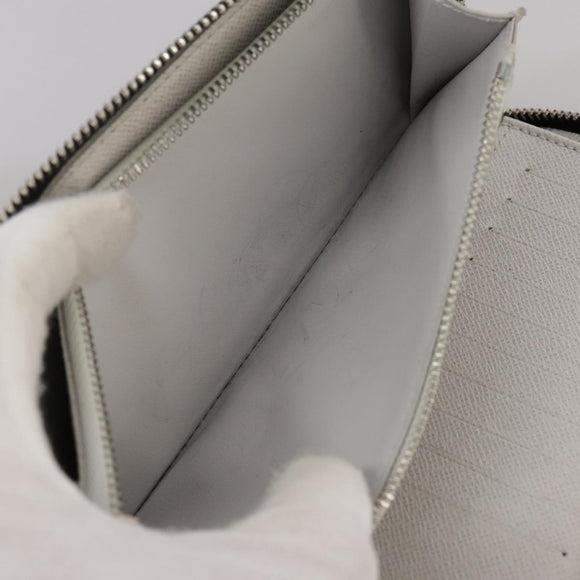 LOUIS VUITTON Taigalama Zippy Wallet Vertical Wallet White M30446 LV Auth am7452