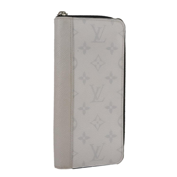 LOUIS VUITTON Taigalama Zippy Wallet Vertical Wallet White M30446 LV Auth am7452
