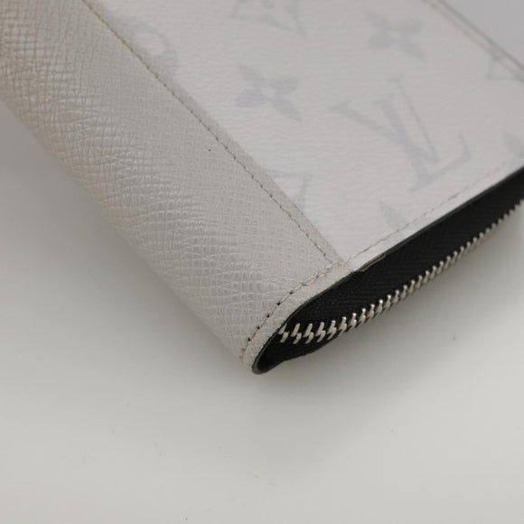 LOUIS VUITTON Taigalama Zippy Wallet Vertical Wallet White M30446 LV Auth am7452
