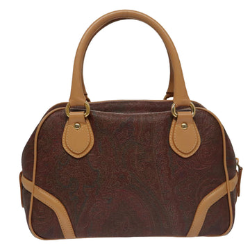 ETRO Paisley Hand Bag PVC Leather Brown Auth am7456 - 0