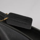 Coach Hand Bag Leather Black Gold Auth am7459-10