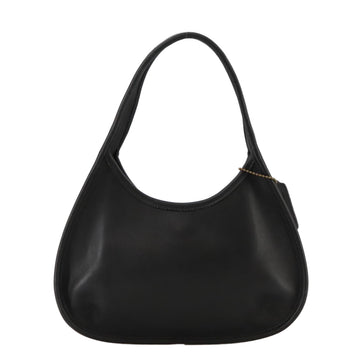 Coach Hand Bag Leather Black Gold Auth am7459 - 0