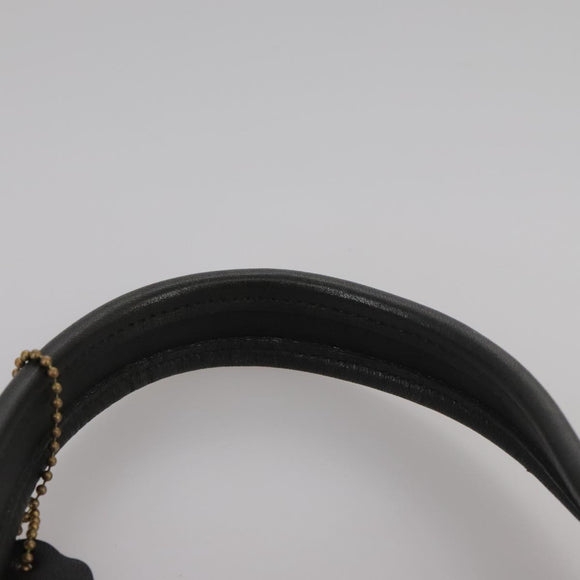 Coach Hand Bag Leather Black Gold Auth am7459