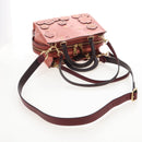 Coach Rogue 25 Hand Bag Leather 2way Pink Gold Auth am7461V-11