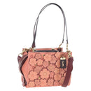 Coach Rogue 25 Hand Bag Leather 2way Pink Gold Auth am7461V-1