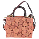 Coach Rogue 25 Hand Bag Leather 2way Pink Gold Auth am7461V-2