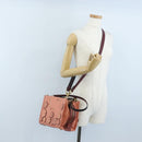 Coach Rogue 25 Hand Bag Leather 2way Pink Gold Auth am7461V-31