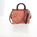Coach Rogue 25 Hand Bag Leather 2way Pink Gold Auth am7461V-31