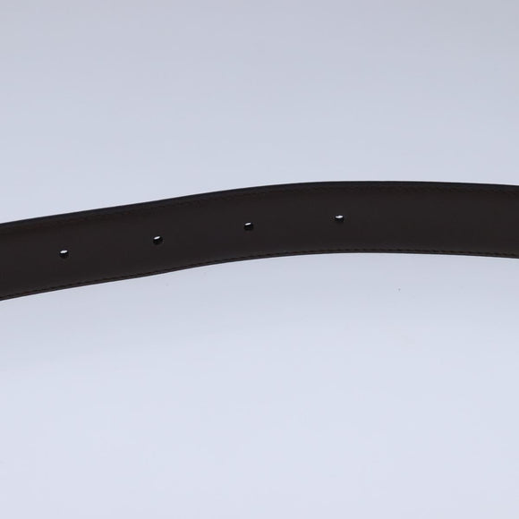 Salvatore Ferragamo Double Gancini Belt Leather 49.6"" Black Auth am7492