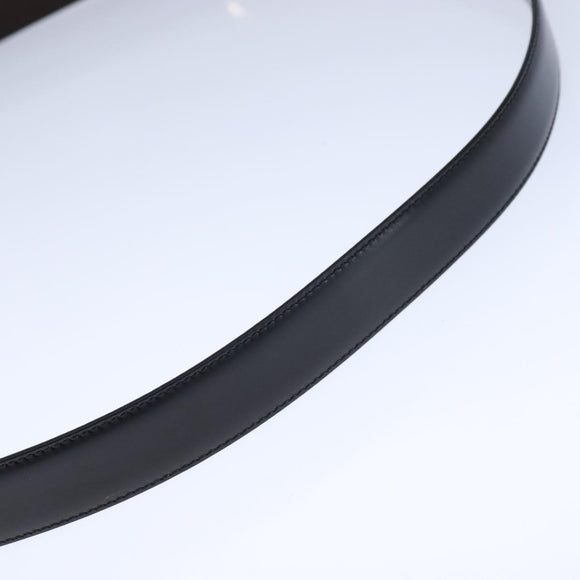 Salvatore Ferragamo Double Gancini Belt Leather 49.6"" Black Auth am7492