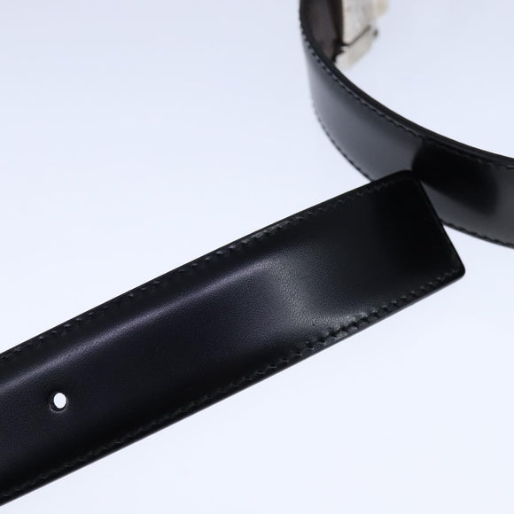 Salvatore Ferragamo Double Gancini Belt Leather 49.6"" Black Auth am7492