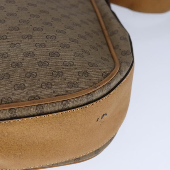 GUCCI Micro GG Supreme Shoulder Bag PVC Beige Gold Auth am7493
