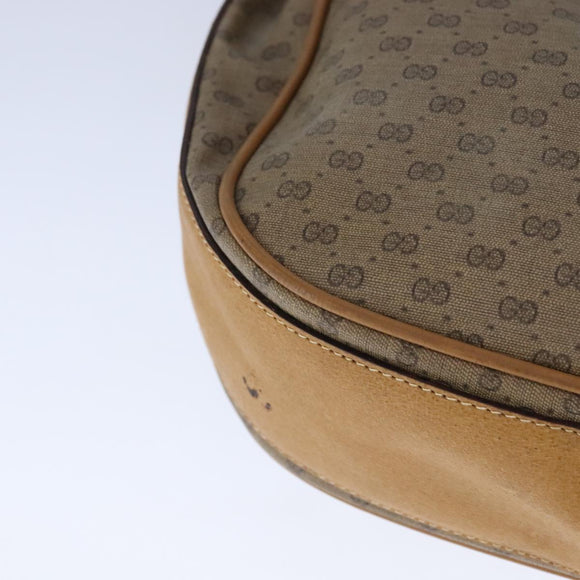 GUCCI Micro GG Supreme Shoulder Bag PVC Beige Gold Auth am7493