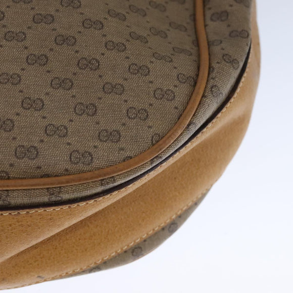 GUCCI Micro GG Supreme Shoulder Bag PVC Beige Gold Auth am7493