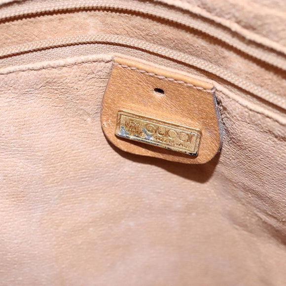 GUCCI Micro GG Supreme Shoulder Bag PVC Beige Gold Auth am7493