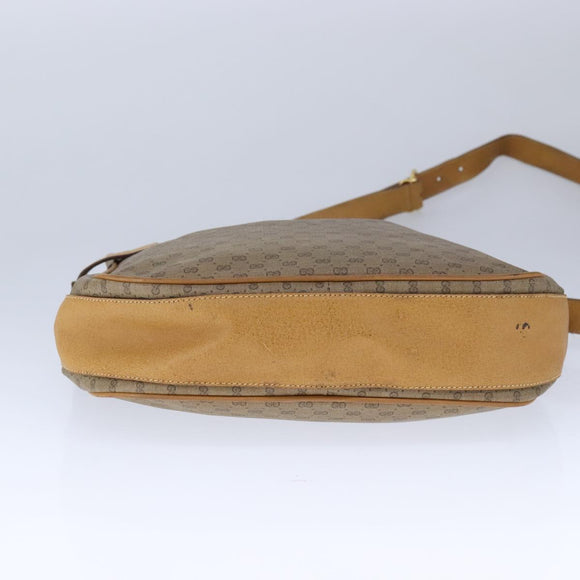 GUCCI Micro GG Supreme Shoulder Bag PVC Beige Gold Auth am7493