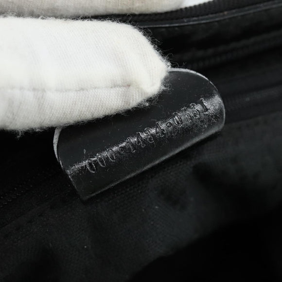 GUCCI Bamboo Hand Bag Nylon Black Silver 000 1434 0531 Auth am7494