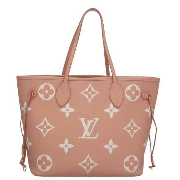 LOUIS VUITTON Monogram Empreinte Giant Neverfull MM Bag Pink M46329 Auth am7504AM