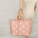 LOUIS VUITTON Monogram Empreinte Giant Neverfull MM Bag Pink M46329 Auth am7504AM-41