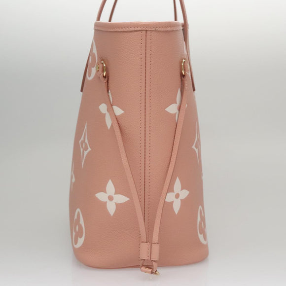 LOUIS VUITTON Monogram Empreinte Giant Neverfull MM Bag Pink M46329 Auth am7504AM
