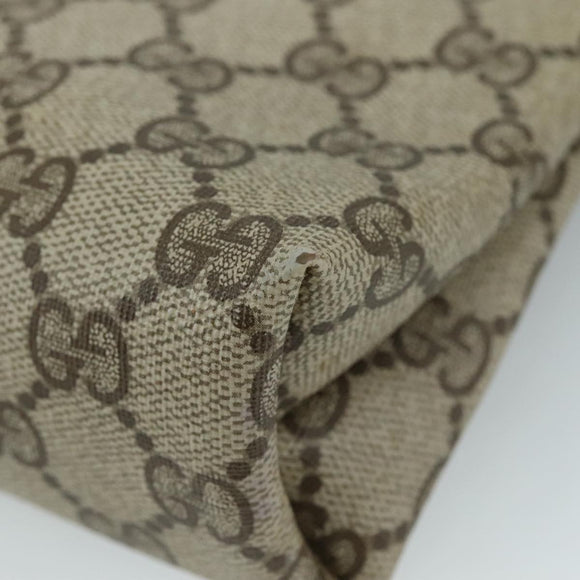 GUCCI GG Supreme Pouch PVC Leather Beige 64 01 020 Auth am7520